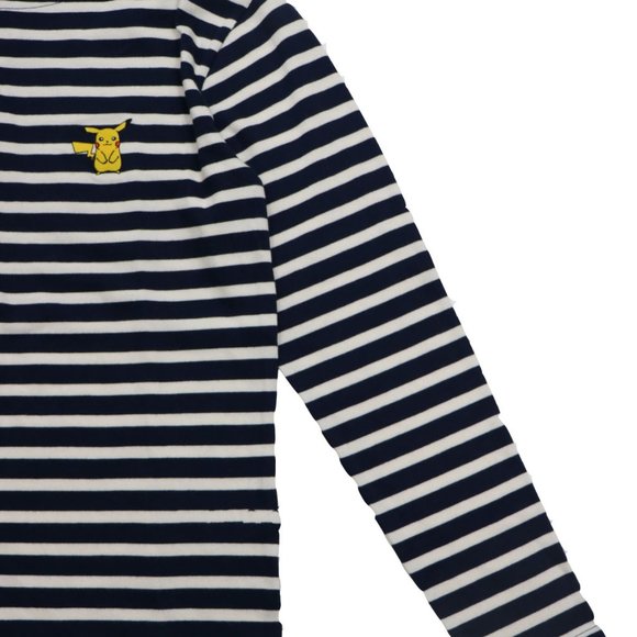 MAISON LABICHE Pokemon Pikachu Stripped Blue SM Embroidered Crewneck Swe… - Picture 3 of 4